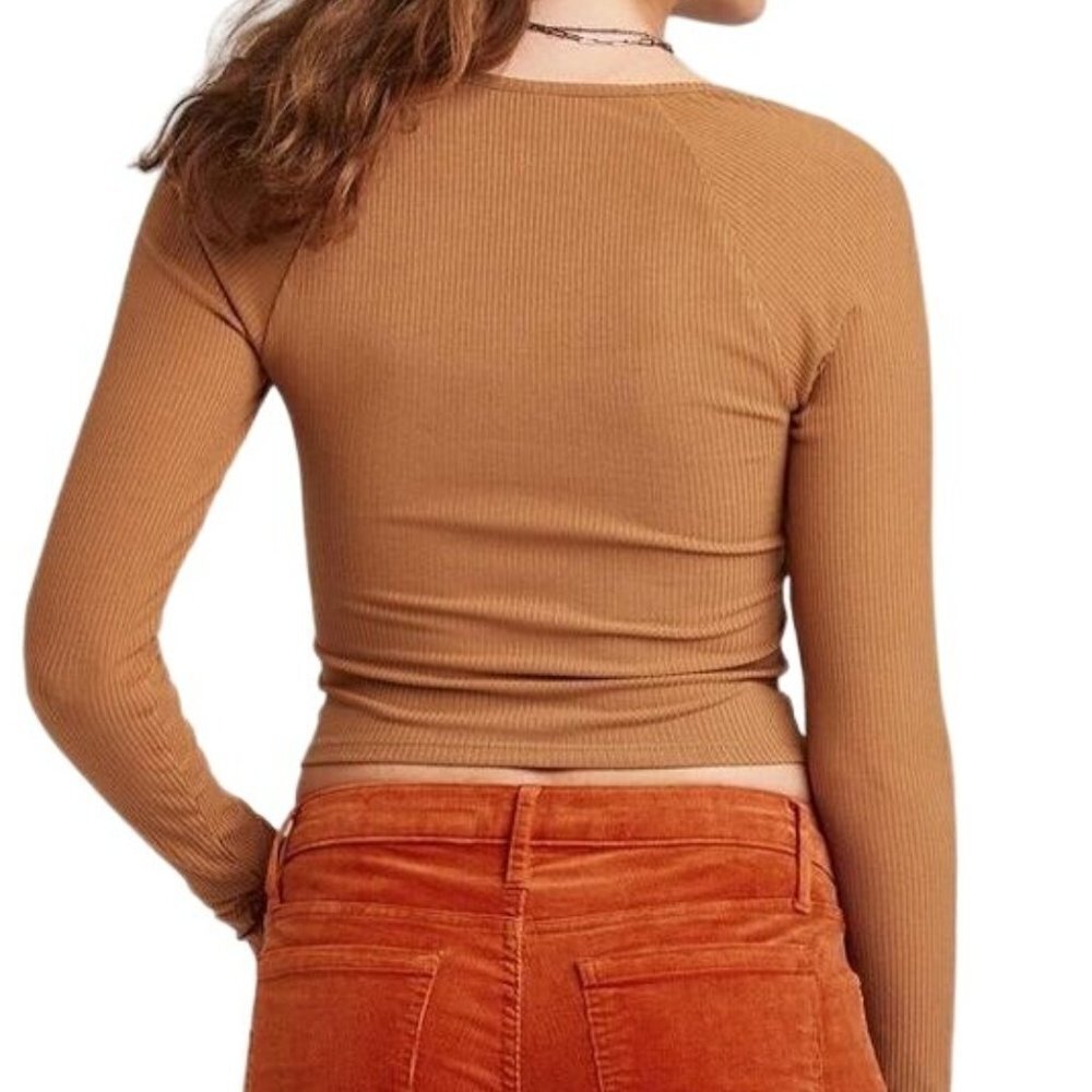 Women's Long Sleeve Sweetheart Neck Seamless Shirt | Wild Fable | X Small - Picture 9 of 9